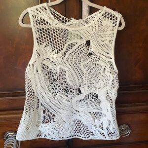 H&M White Crochet Lace Tank Top